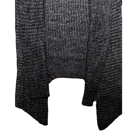 Y2K Wool Express High Lo Hem Asymmetric Drape Open Cardigan Charcoal Women’s XL - Picture 6 of 11